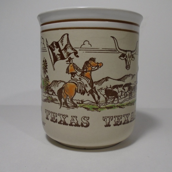 VTG 1987 Texas Stoneware Coffee Cup Mug Western - Picture 3 of 8